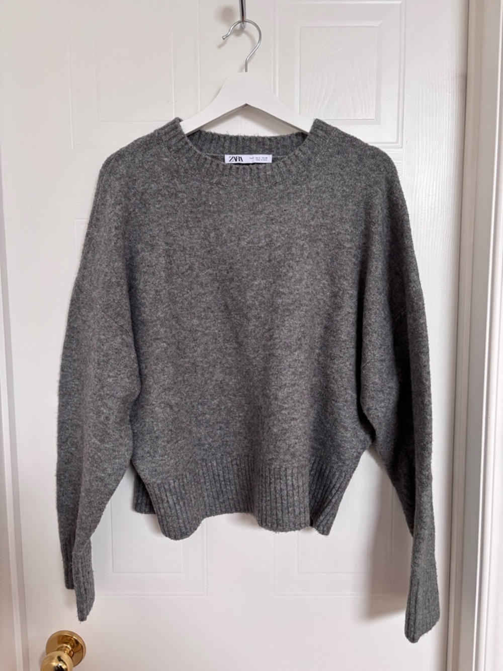 Zara Gray Crew Neck Sweater